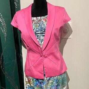 NWT New York & Company Vibrant Pink Short Sleeve Vest/Jacket.